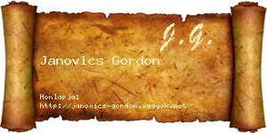 Janovics Gordon névjegykártya